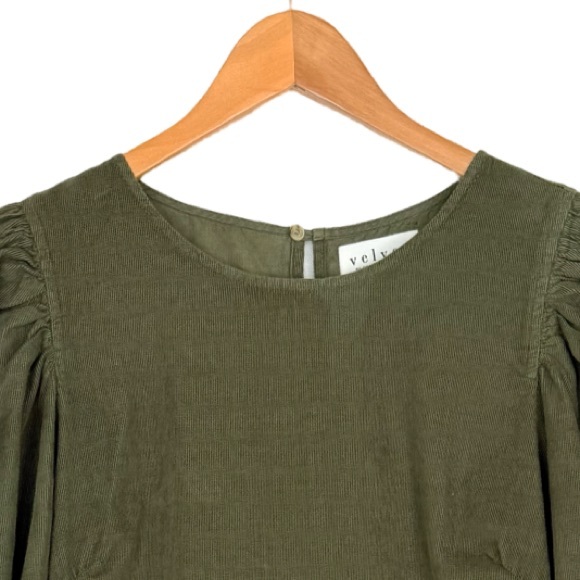 Velvet by Graham & Spencer Women's Eliah Corduroy Puff Sleeve Dress Relaxed Fit - Picture 3 of 9